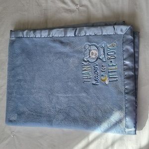 Baby Essentials 30x40 Fleece Baby Blanket with Satin Trim- Light Blue- N…